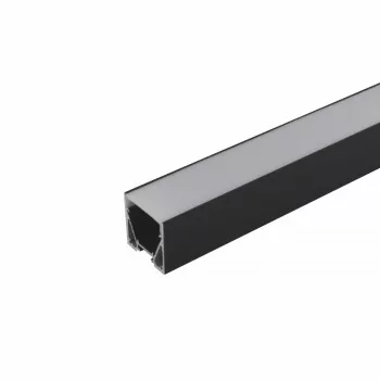 Alu profile medium 30x30mm black anodized for LED strips